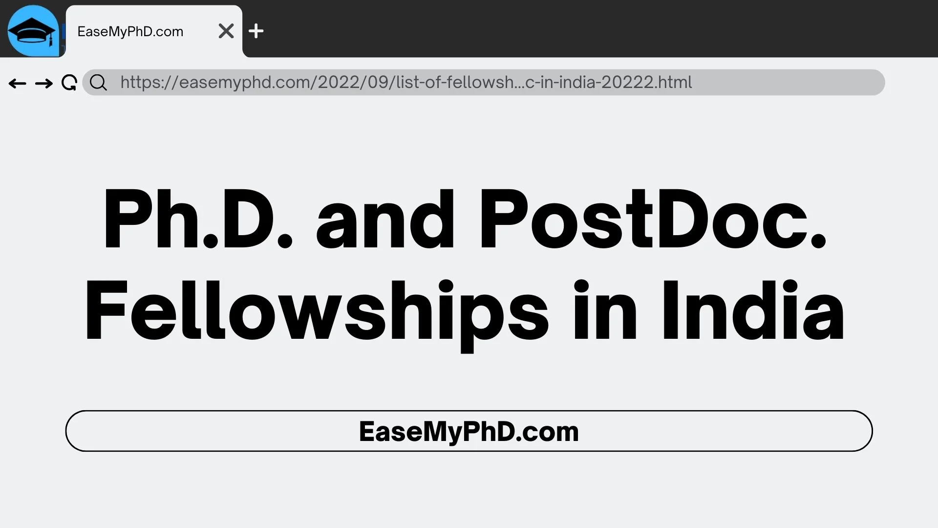 PhD and PostDoc Fellowship easemyphd.com