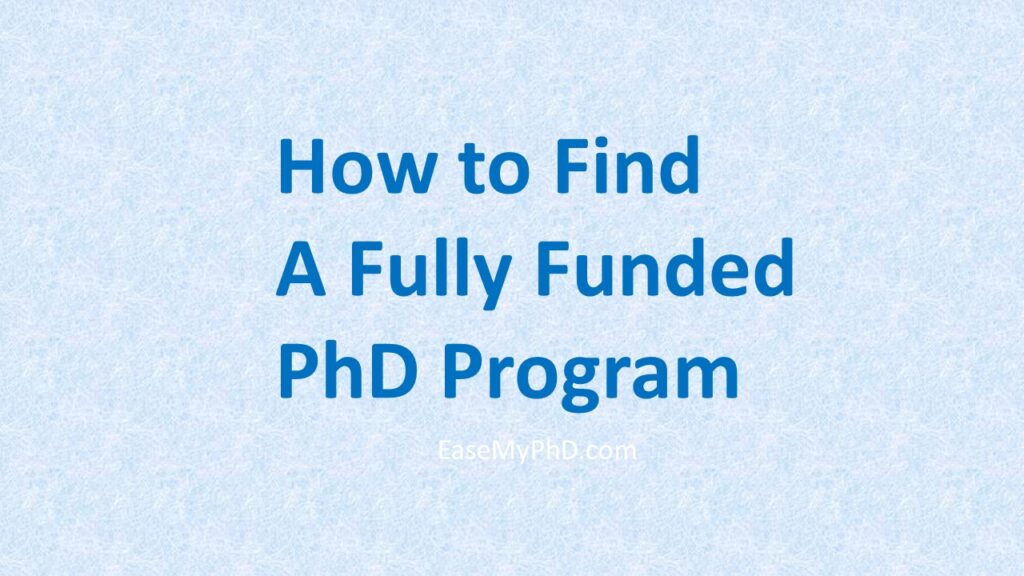 find a phd funded