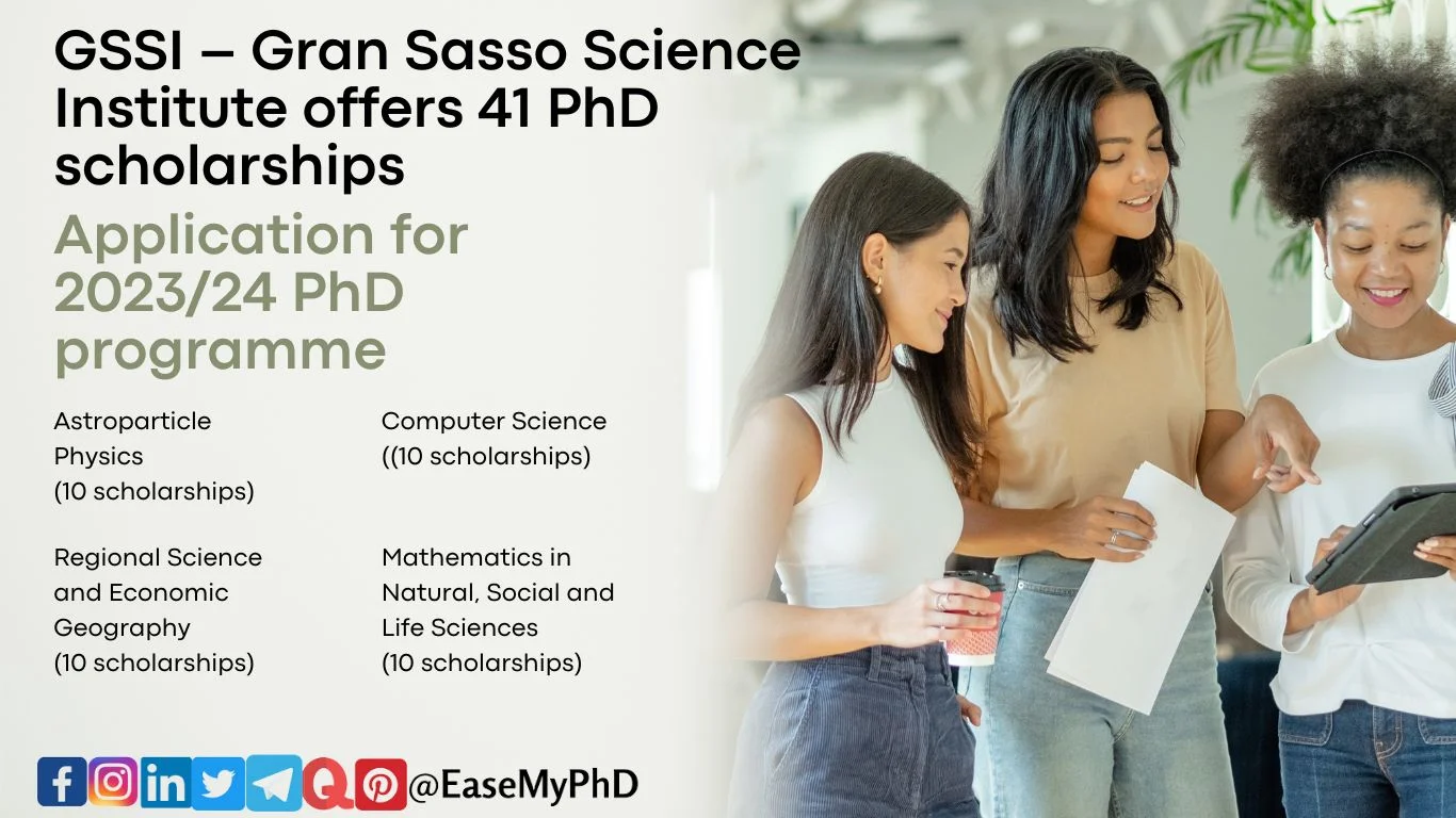 GSSI – Gran Sasso Science Institute offers 41 PhD scholarships