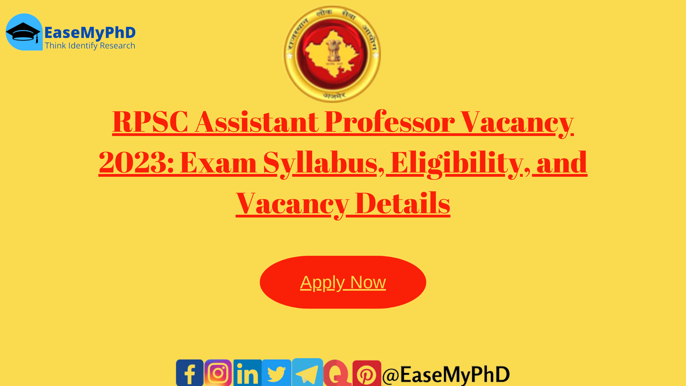 RPSC Assistant Professor Vacancy 2023: Exam Syllabus, Eligibility, and Vacancy Details