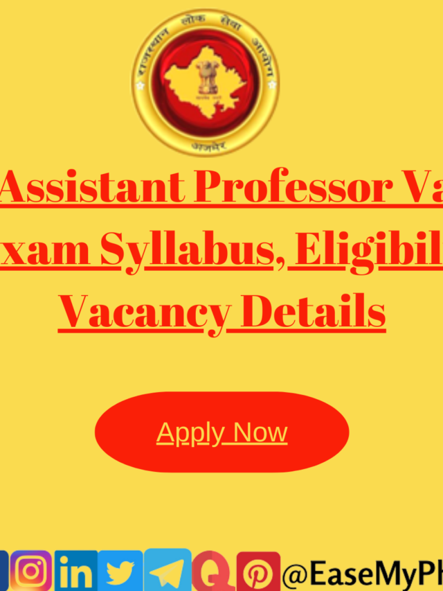 RPSC Assistant Professor Vacancy 2023: Exam Syllabus, Eligibility, and Vacancy Details