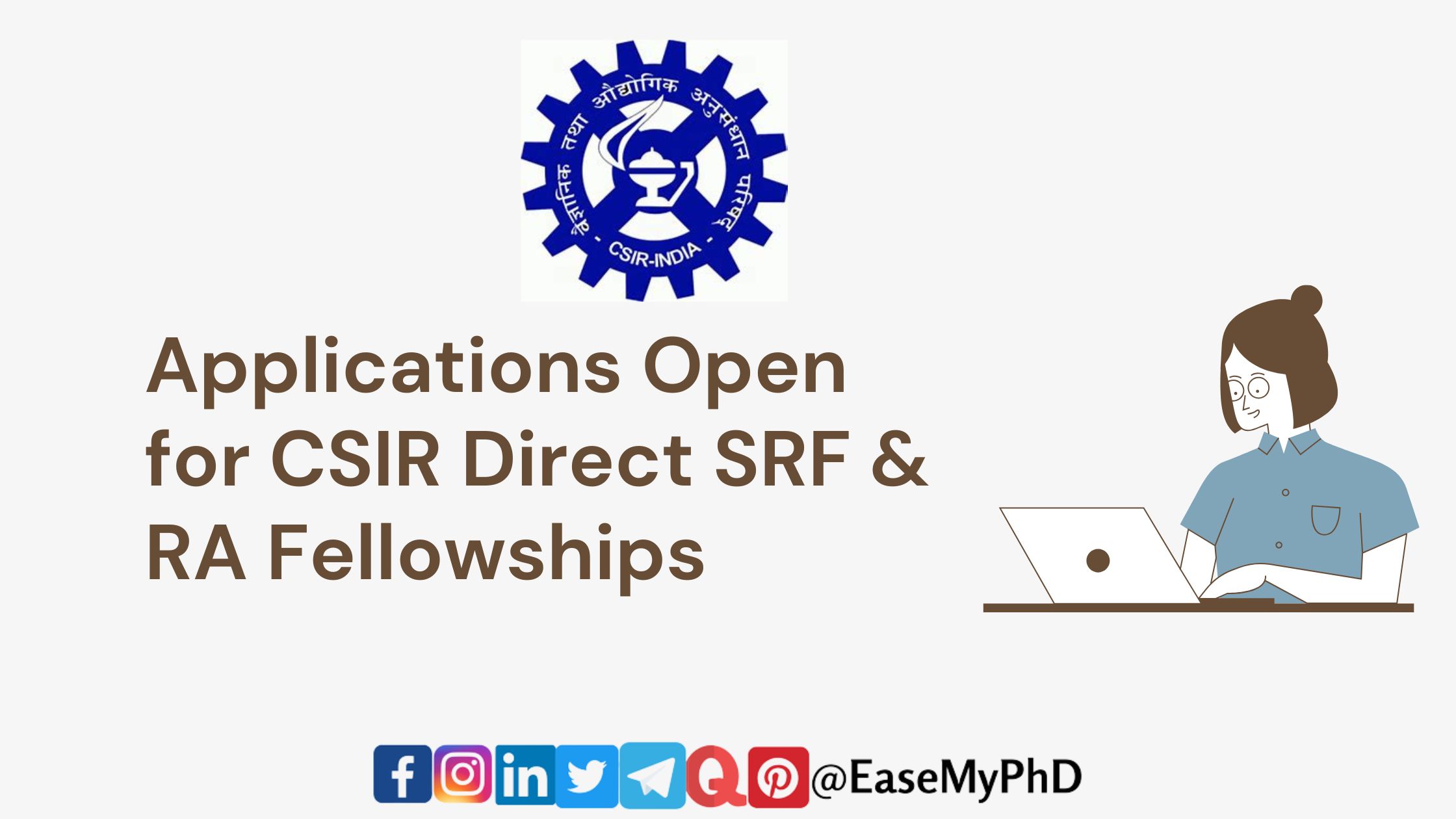 Don't miss this opportunity! CSIR invites applications for Senior Research Fellowships (SRF) and Research Associateships (RA) 2024. Apply online by December 31, 2024, for research in science, technology, and interdisciplinary fields. Stipends up to ₹58,000/month!